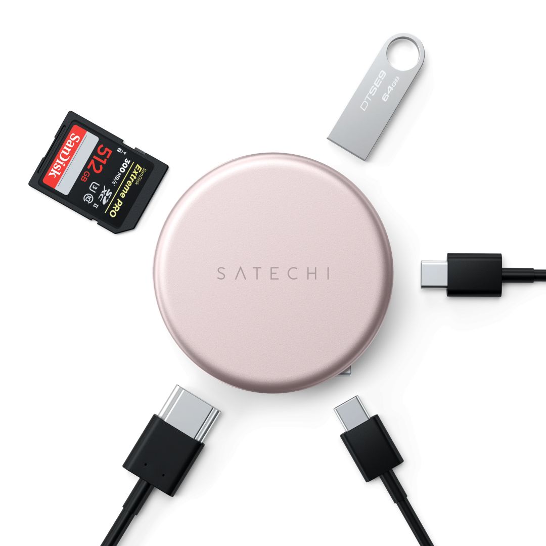 Satechi OntheGo 5-in-1 Multiport Adapter Blush