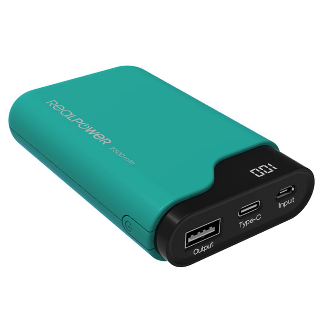 Realpower PB-7500C 7500mAh PowerBank Green