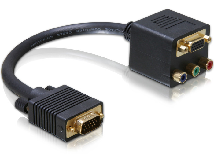 DeLock Adapter VGA male to VGA + 3xRCA female