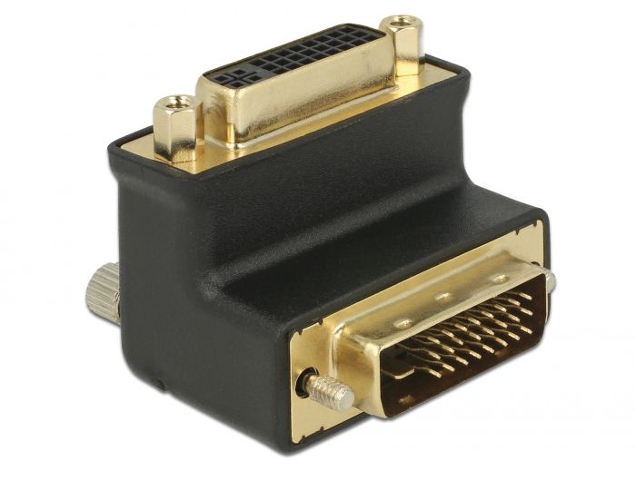 DeLock DVI-D (Dual Link) (24+1) male > DVI-D (Dual Link) (24+5) female port 90° angled