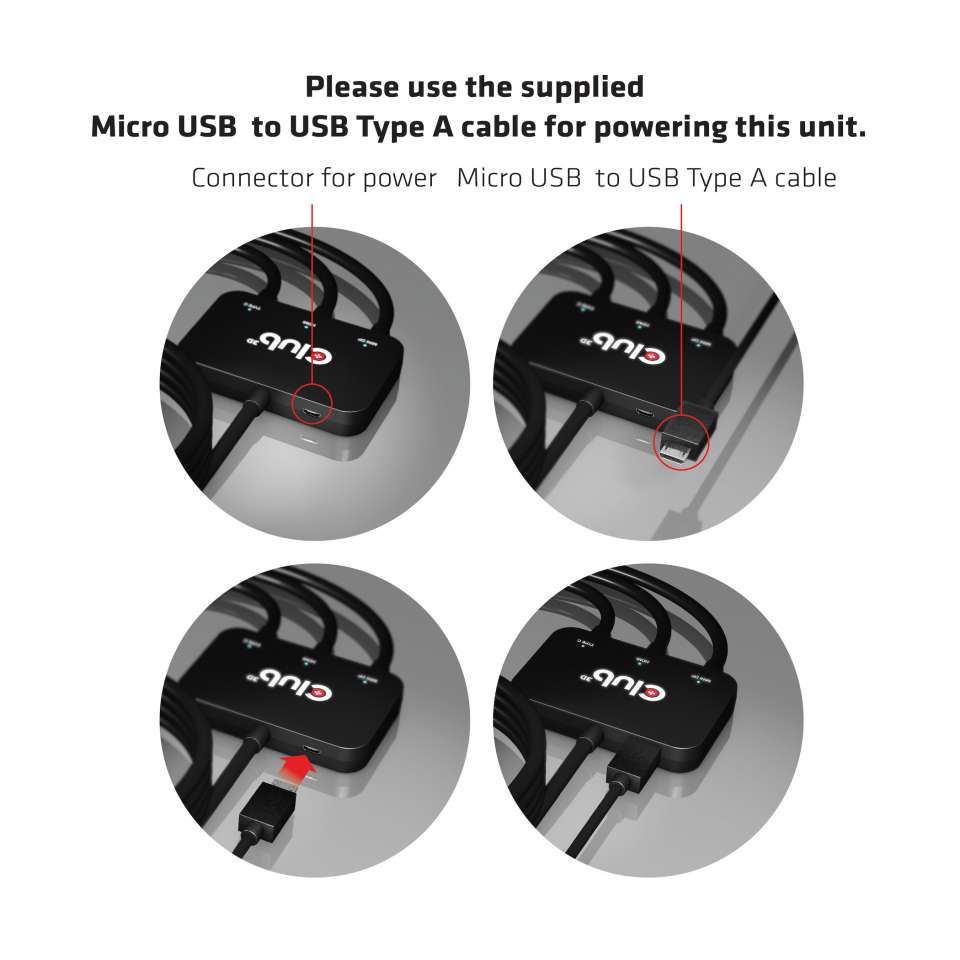 Club3D USB Type C + HDMI + MiniDisplayPort 1.2 to HDMI 4K60Hz HDR M/M Active Adapter Black