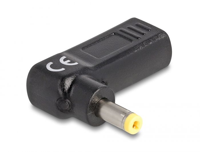 DeLock Adapter for Laptop Charging Cable USB Type-C female to HP 4.8 x 1.7 mm male 90° angled Black