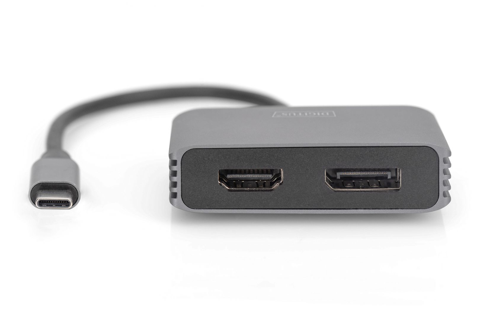 Digitus DA-70826 USB Type-C 4K 2-in-1 DisplayPort + HDMI Graphics Adapter Space Grey