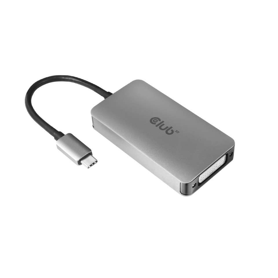 Club3D USB3.2 Gen1 Type-C to Dual Link DVI-D HDCP OFF version Active Adapter M/F for Apple Cinema Displays