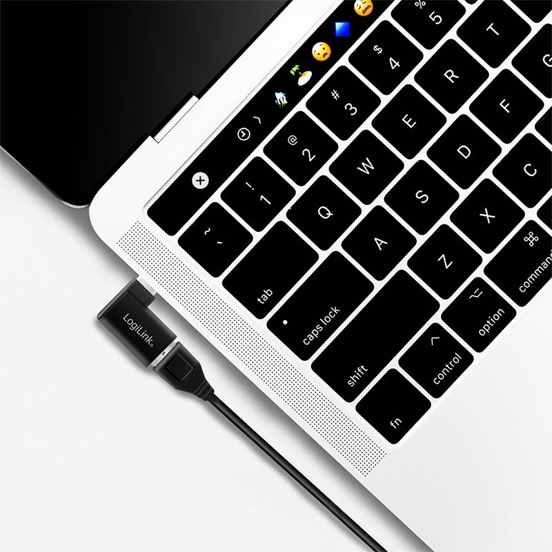Logilink USB 3.2 Gen1 Type-C adapter C/M to USB-A/F 90° angled Black