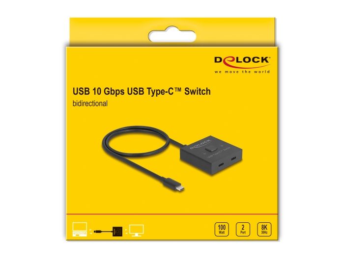 DeLock USB 10 Gbps USB Type-C Switch 2 to 1 bidirectional 8K