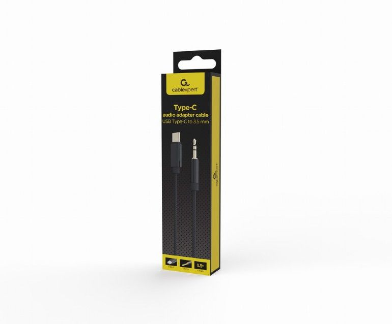 Gembird CCA-CM3.5M-1.5M USB type-C to stereo 3.5 mm AUX cable 1,5m Black