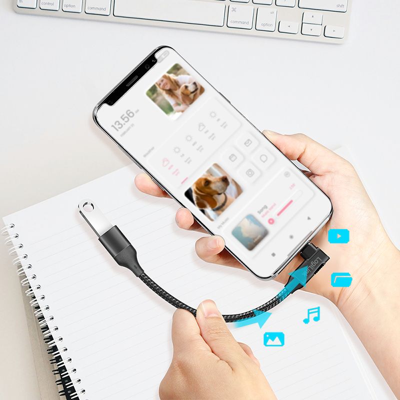 Logilink USB 3.2 Gen2 Type-C adapter, C/M 90° to USB-A/F 0,2m Black