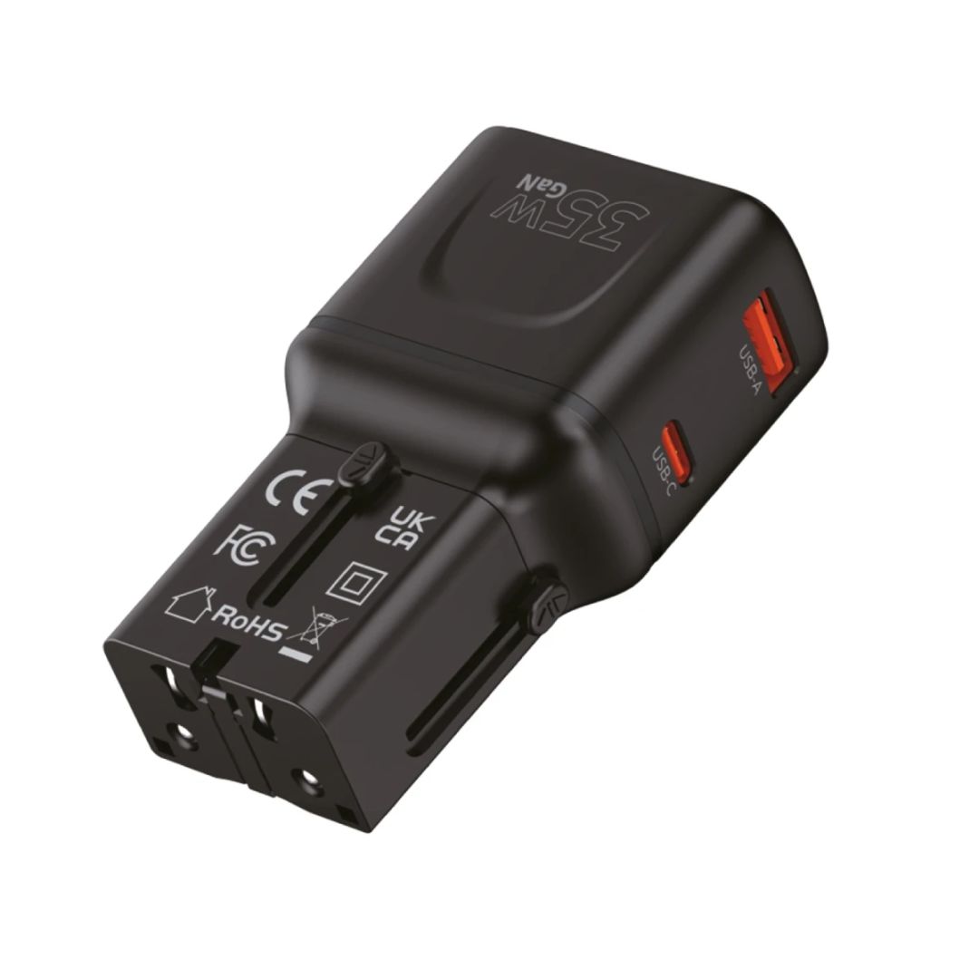 Mobile Origin 35W Travel Adapter EU/US/UK/AU PW25 Black