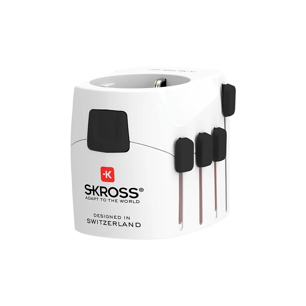 SKROSS World Travel utazóknak földelt Adapter White