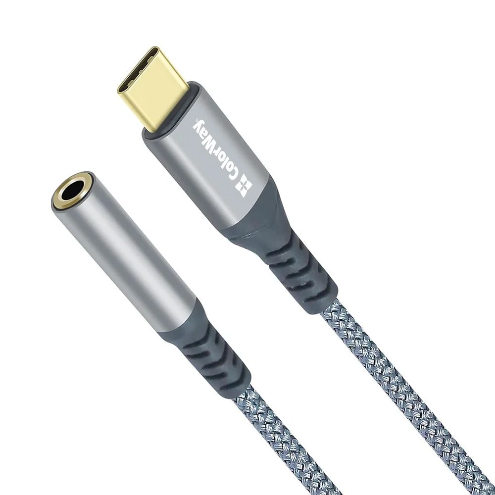 ColorWay USB-C 3.5mm Female Audio Adapter 14cm Grey
