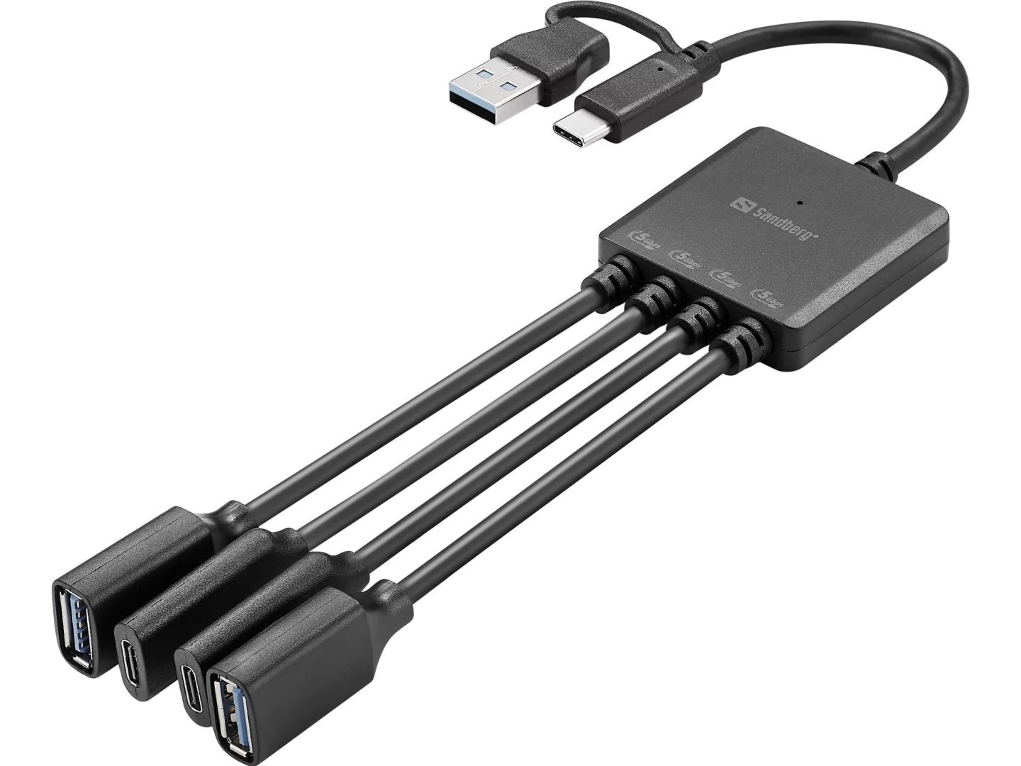 Sandberg USB-C/A to 2A+2C Splitter Black