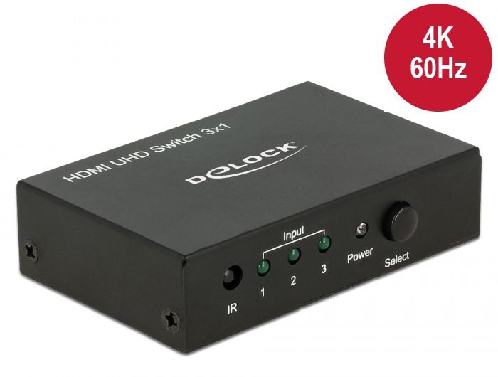 DeLock HDMI UHD Switch 3x HDMI in > 1x HDMI out 4K