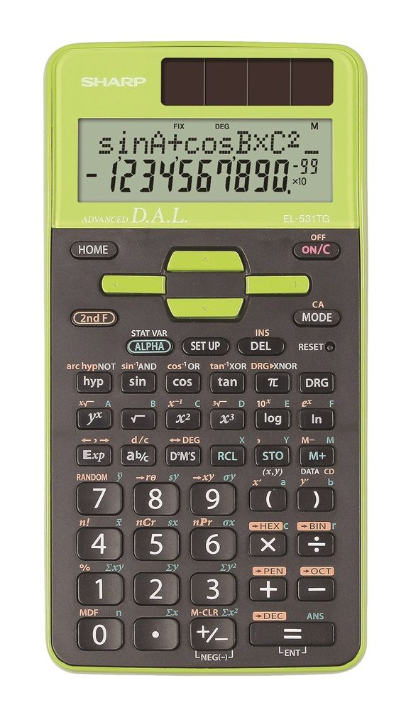 Sharp EL-531TGGR Tudományos számológép Black/Green