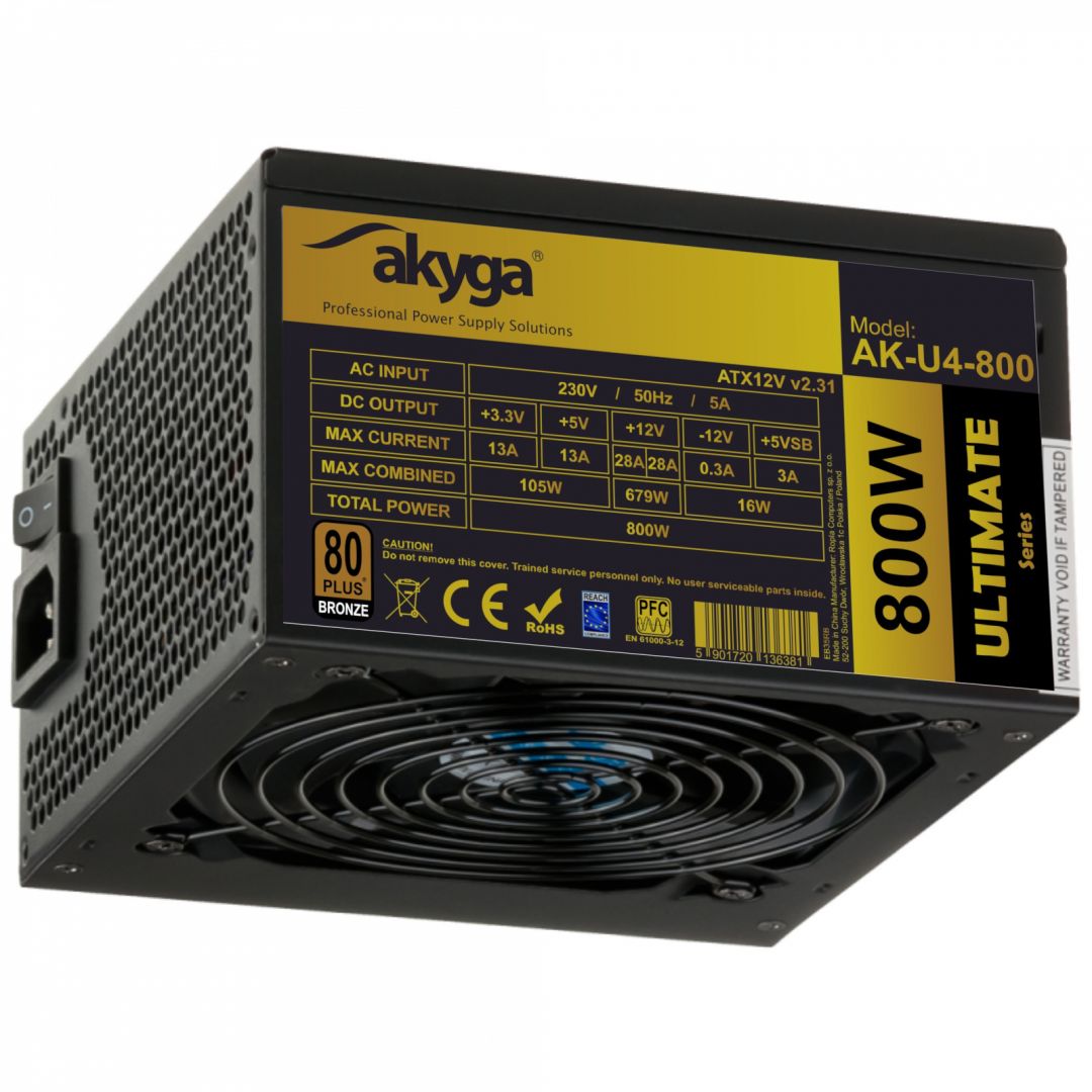 Akyga 800W 80+ Bronze AK-U4-800