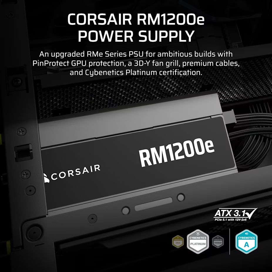 Corsair 1200W 80+ Gold RM1200e Black