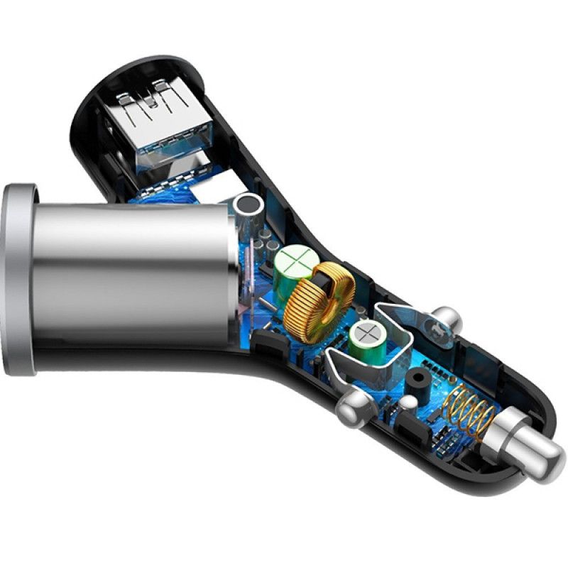 Baseus Y Type Dual Car Charger Black