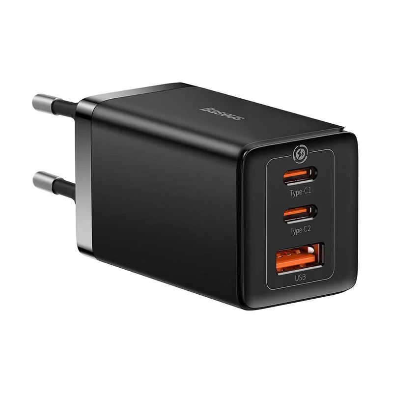 Baseus GaN5 Pro 2xUSB-C + USB-A hálózati töltő 65W Black