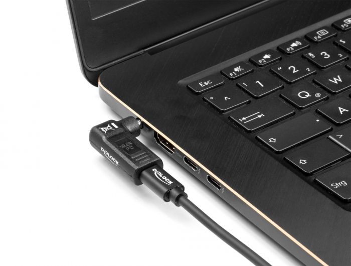 DeLock Adapter for Laptop Charging Cable USB Type-C female to Samsung 5.5 x 3.0 mm male 90° angled