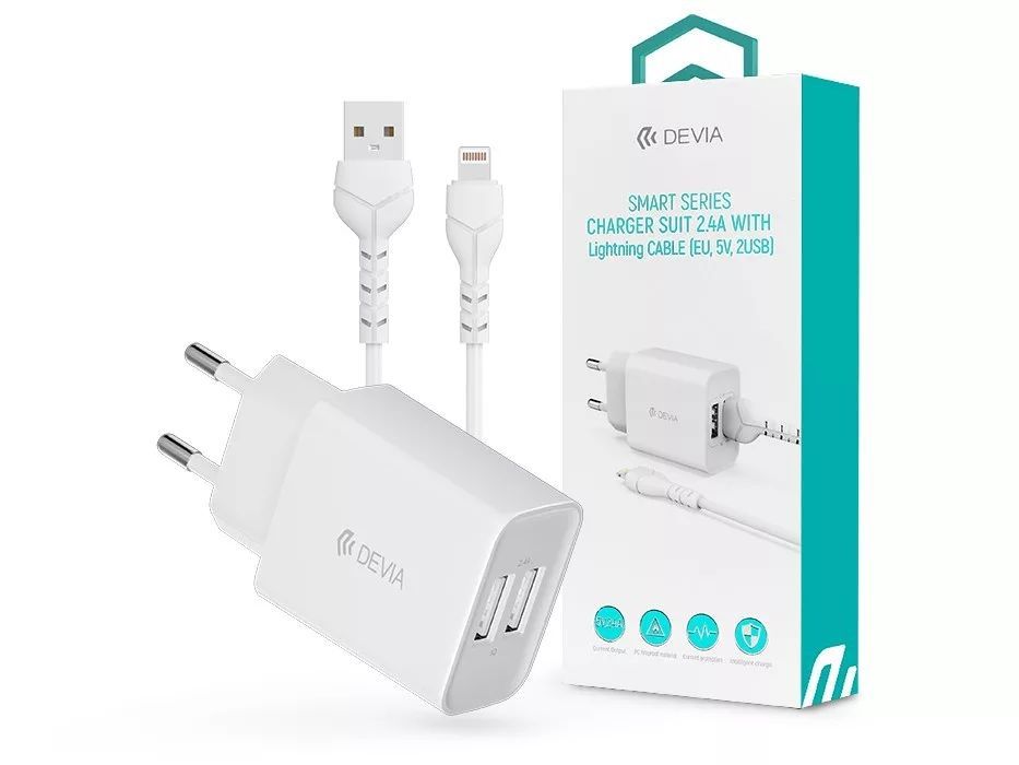 Devia ST361395 Smart Charger+ 1m Lightning Cable White