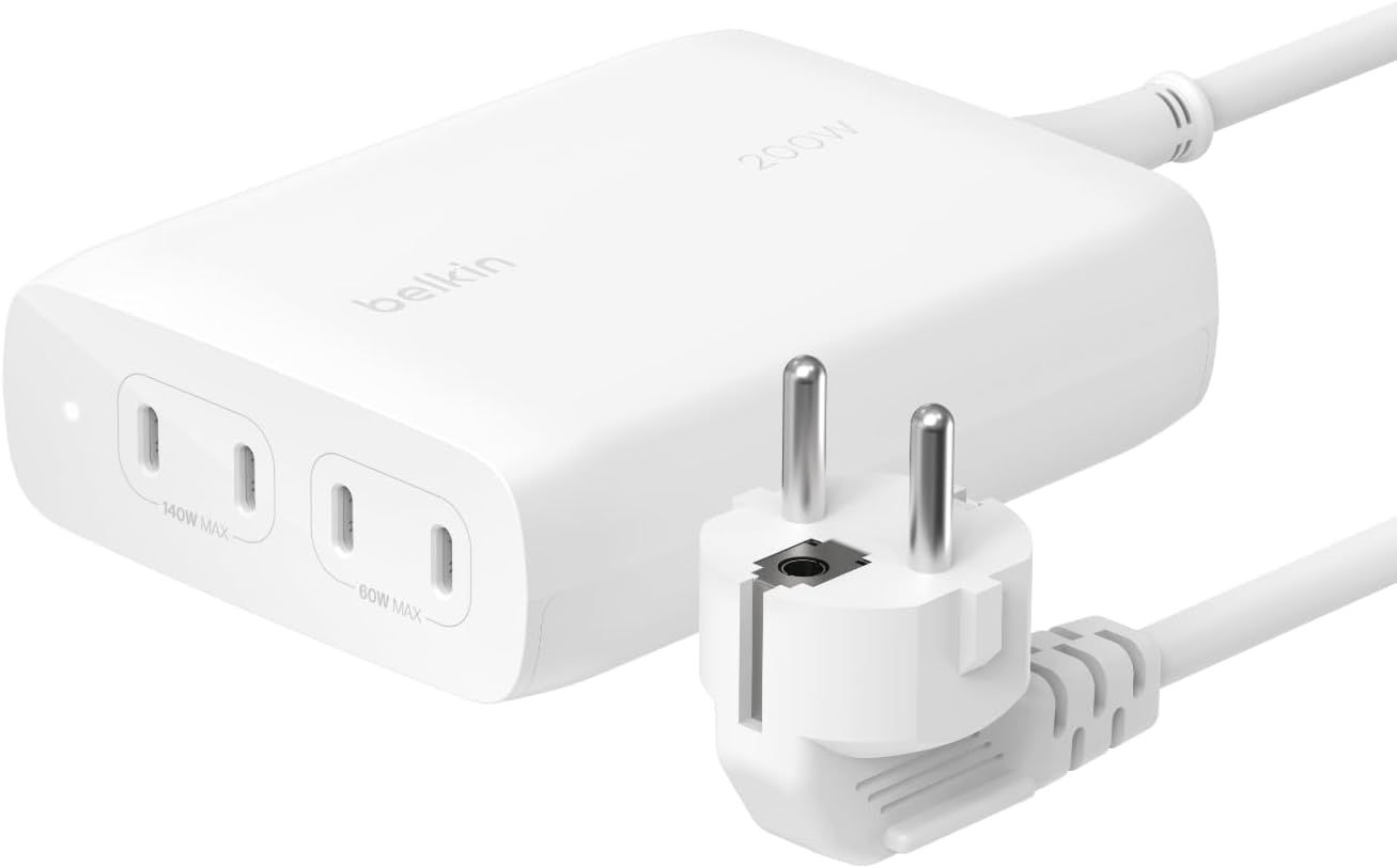 Belkin BoostCharge Pro USB-C PD GaN Wall Charger 200W White