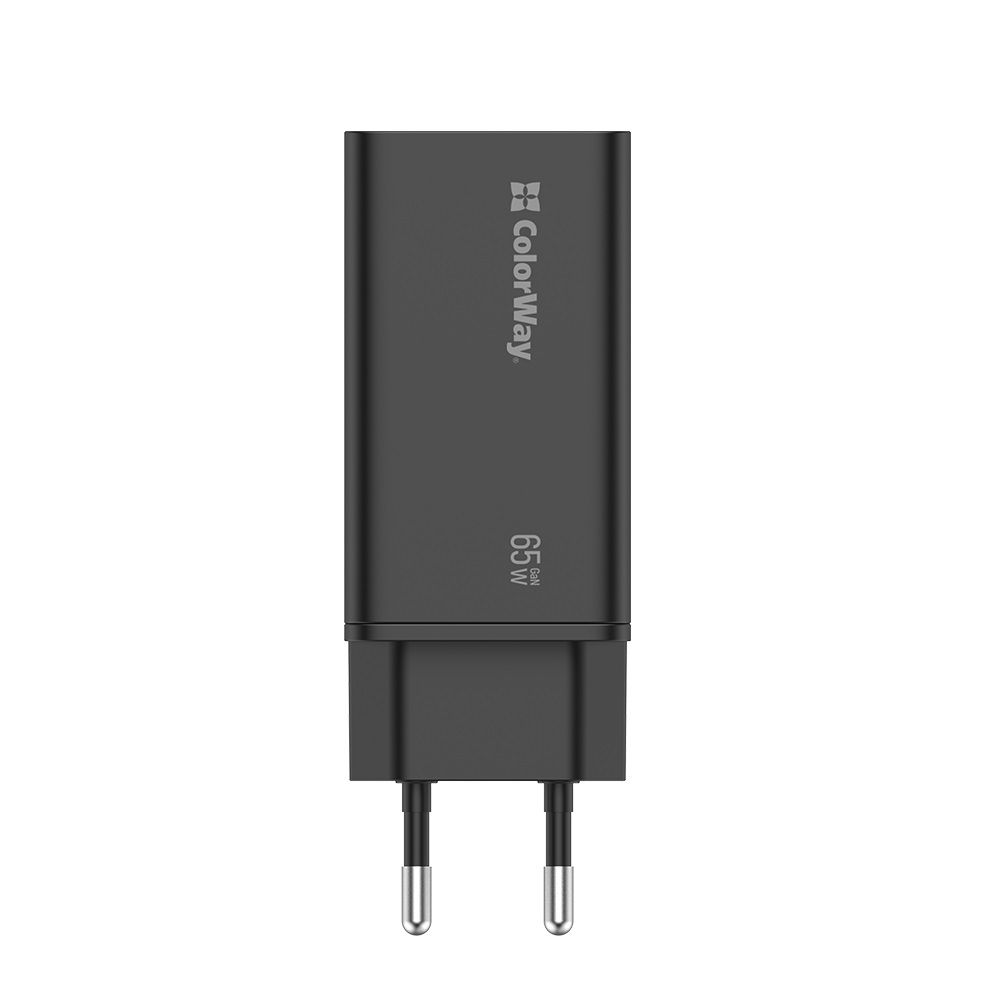 ColorWay USB töltő adapter GaN3 Pro Power Delivery (USB-A + 2 USB TYPE-C) (65W) Black