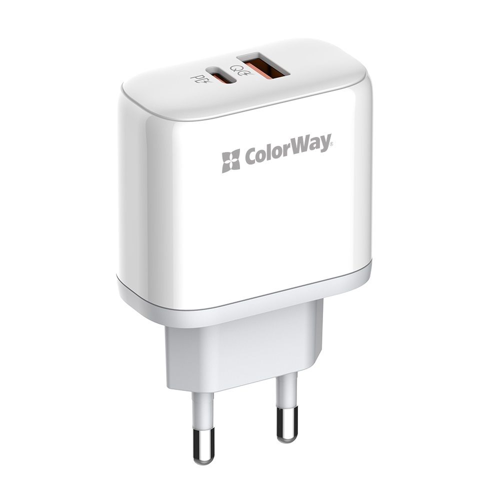ColorWay USB töltő adapter Power Delivery Port PPS USB (Type-C PD + USB QC3.0) (45W) White