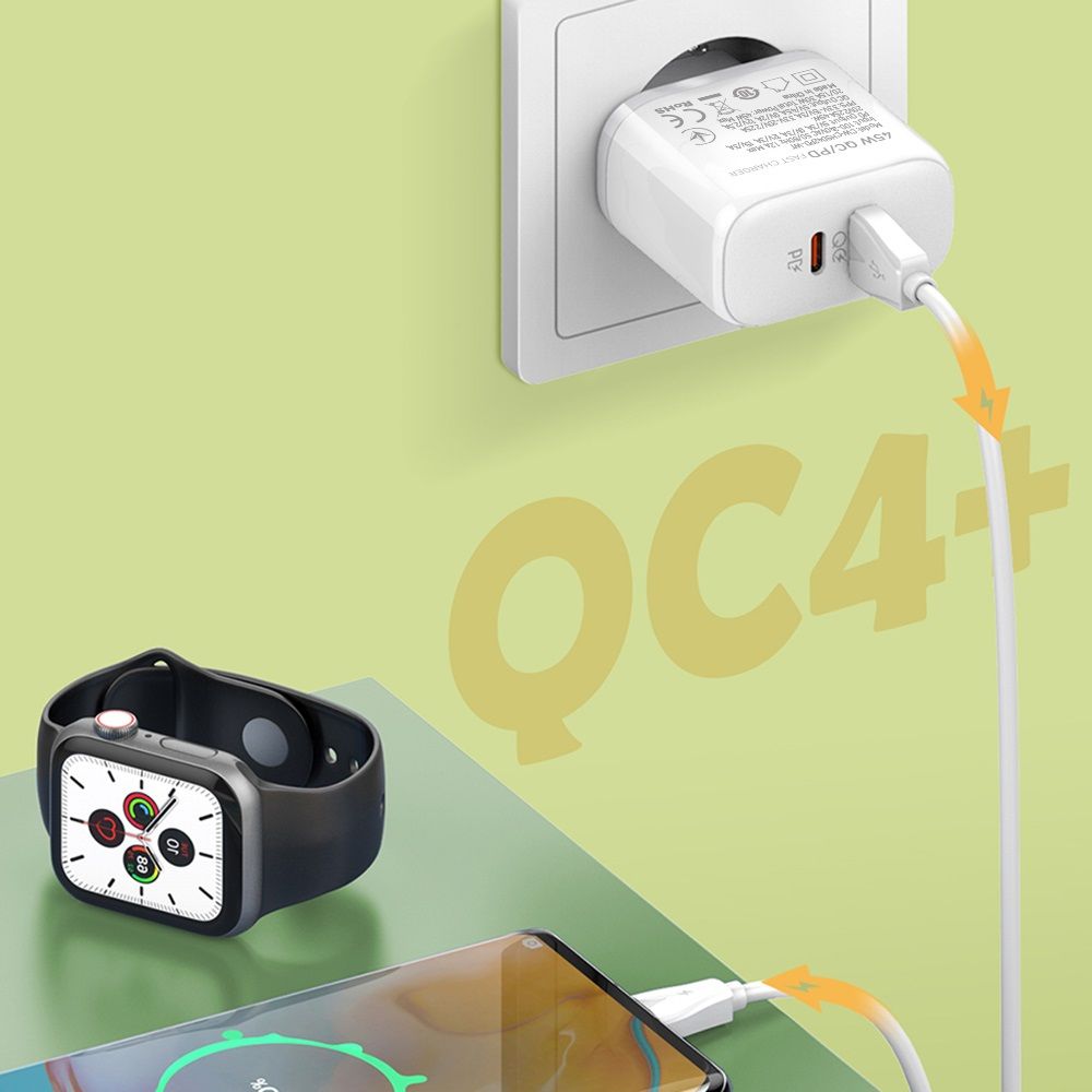 ColorWay USB töltő adapter Power Delivery Port PPS USB (Type-C PD + USB QC3.0) (45W) White