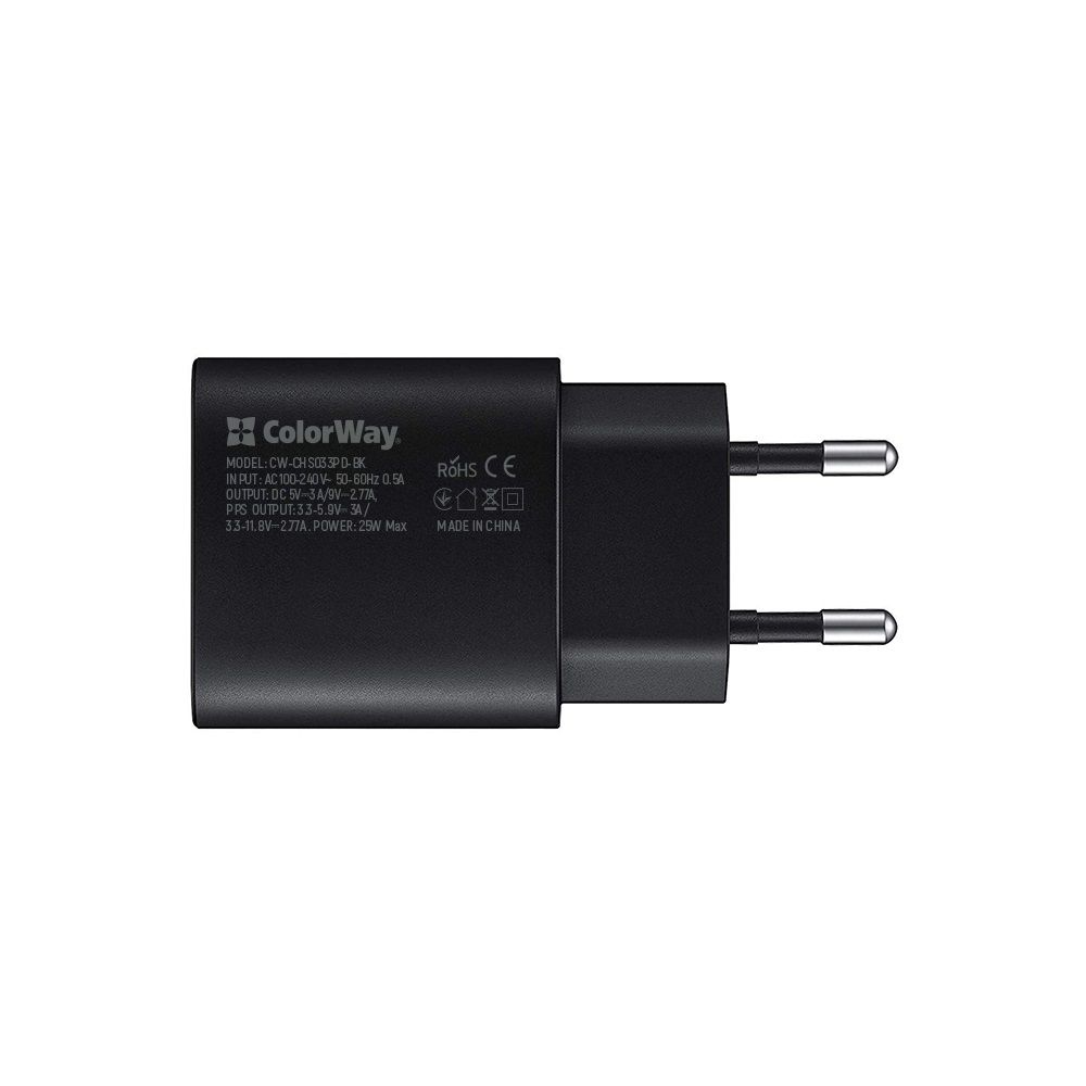 ColorWay USB töltő adapter Power Delivery Port PPS USB Type-C (25W) Black