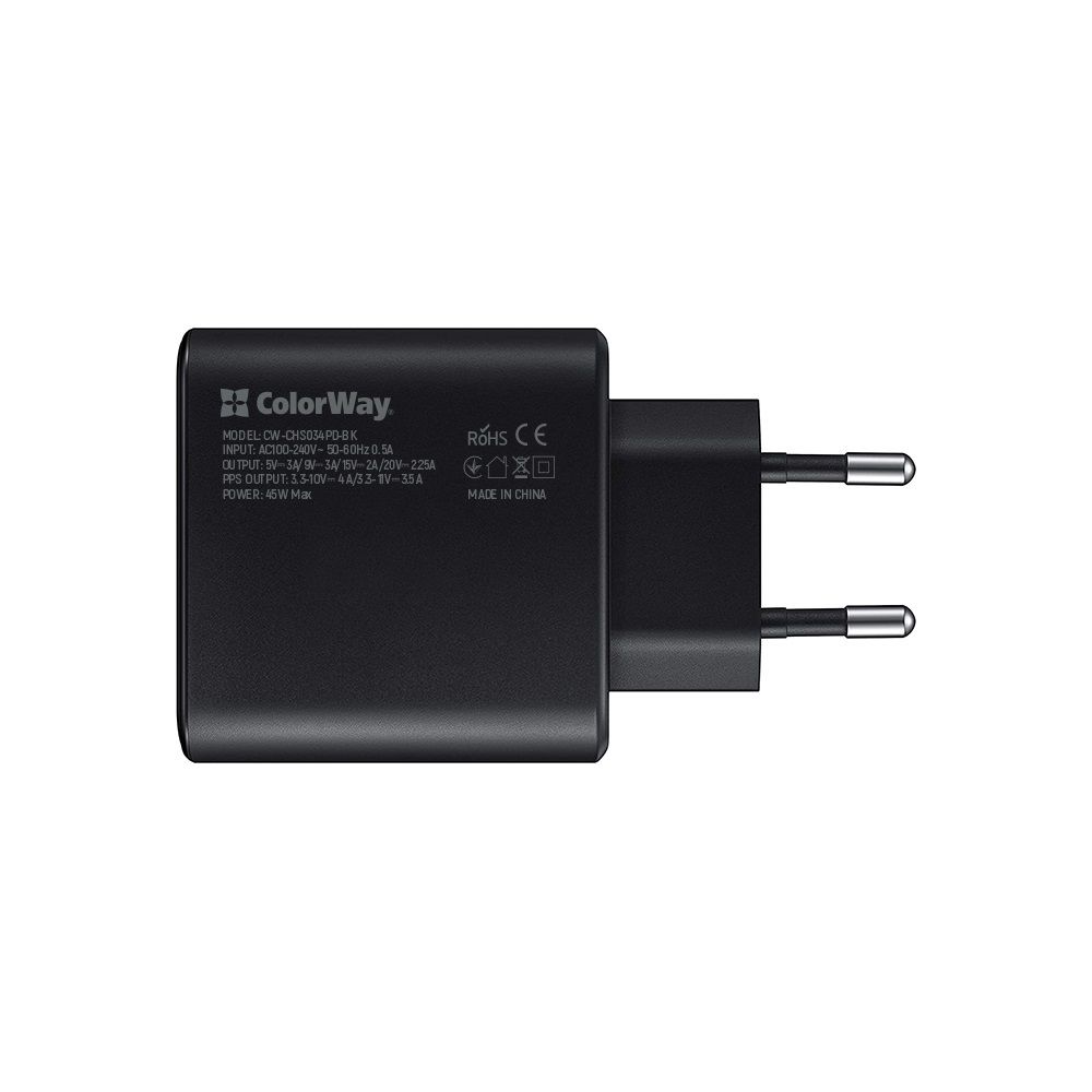 ColorWay USB töltő adapter Power Delivery Port PPS USB Type-C (45W) Black