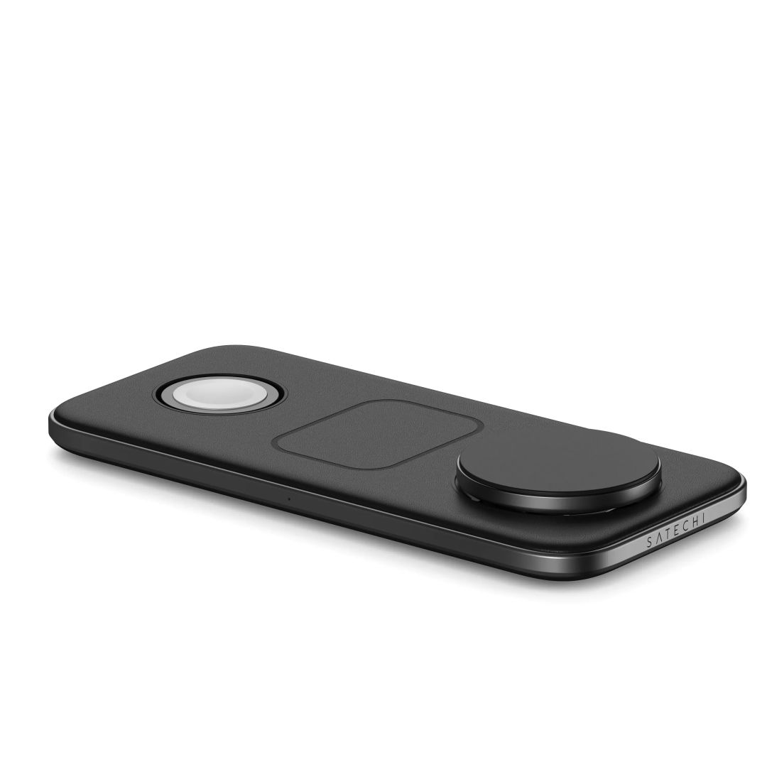 Satechi Qi2 Trio Wireless Charging Pad with Type A/C/G plugs Space gray