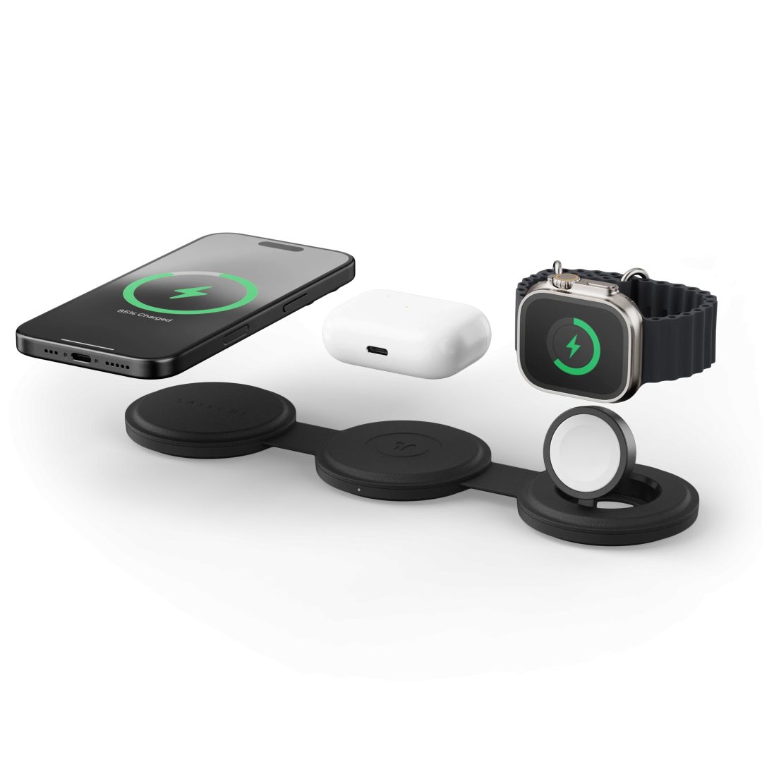 Satechi OntheGo 3-in-1 Wireless Charger Black