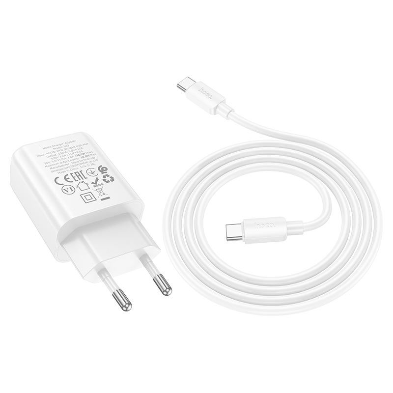 Hoco N62 Gentle Charger with Type-C Cable White
