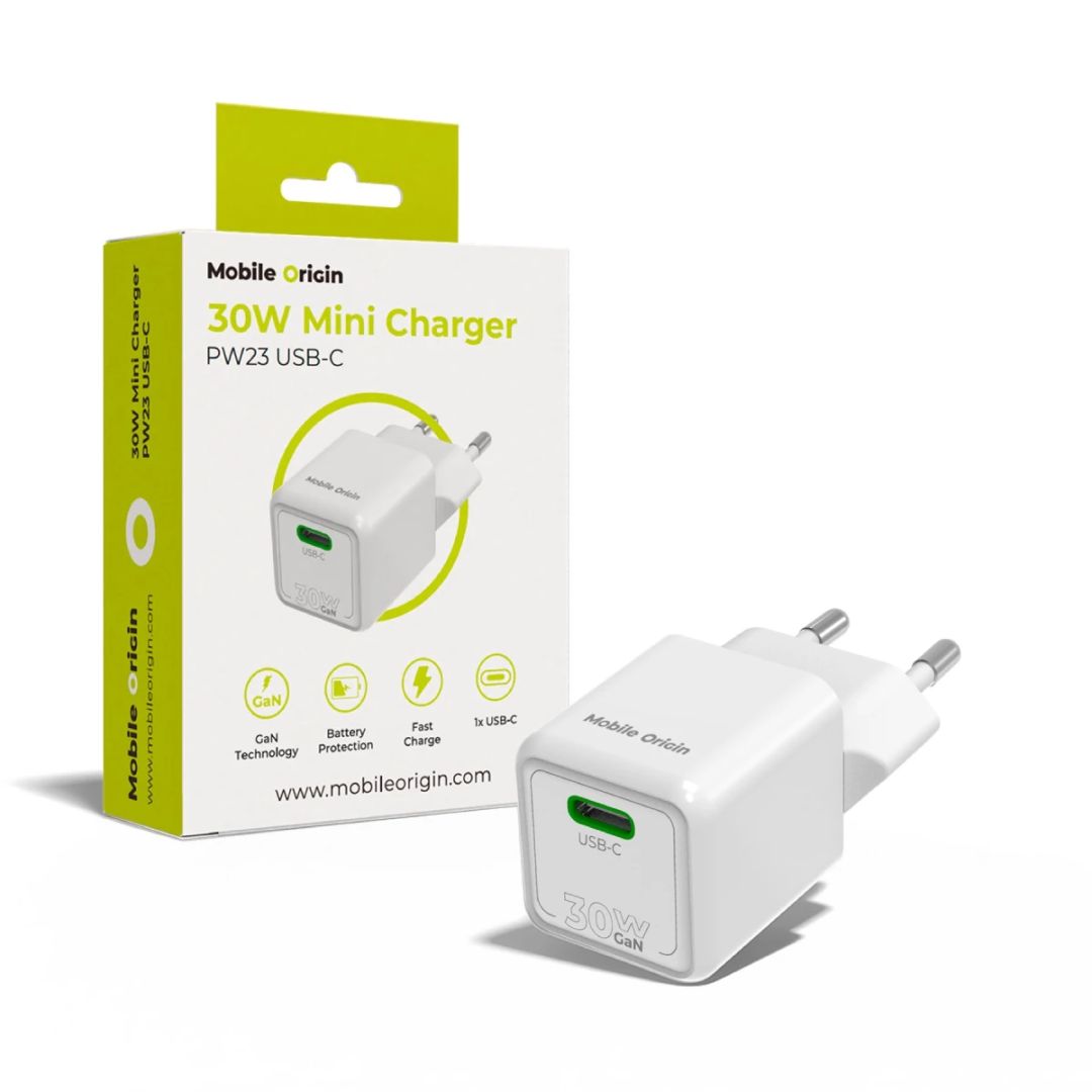 Mobile Origin 30W Mini Charger PW23 USB-C White