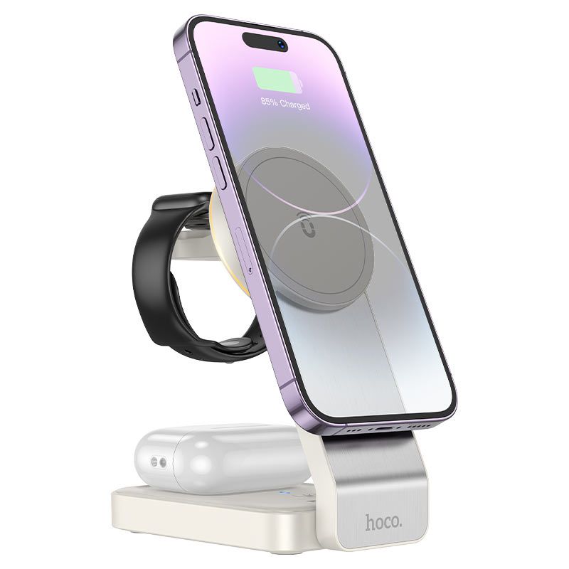 Hoco CQ3 Motorcycle 3in1 Magnetic Wireless 15W White