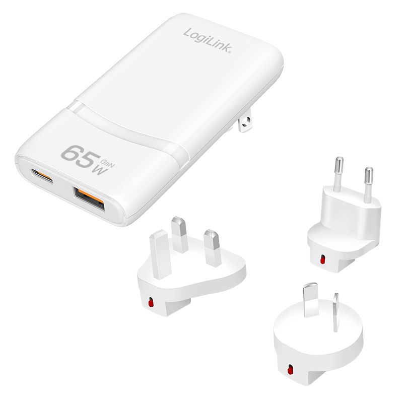 Logilink USB-A/C Travel charger 65W White