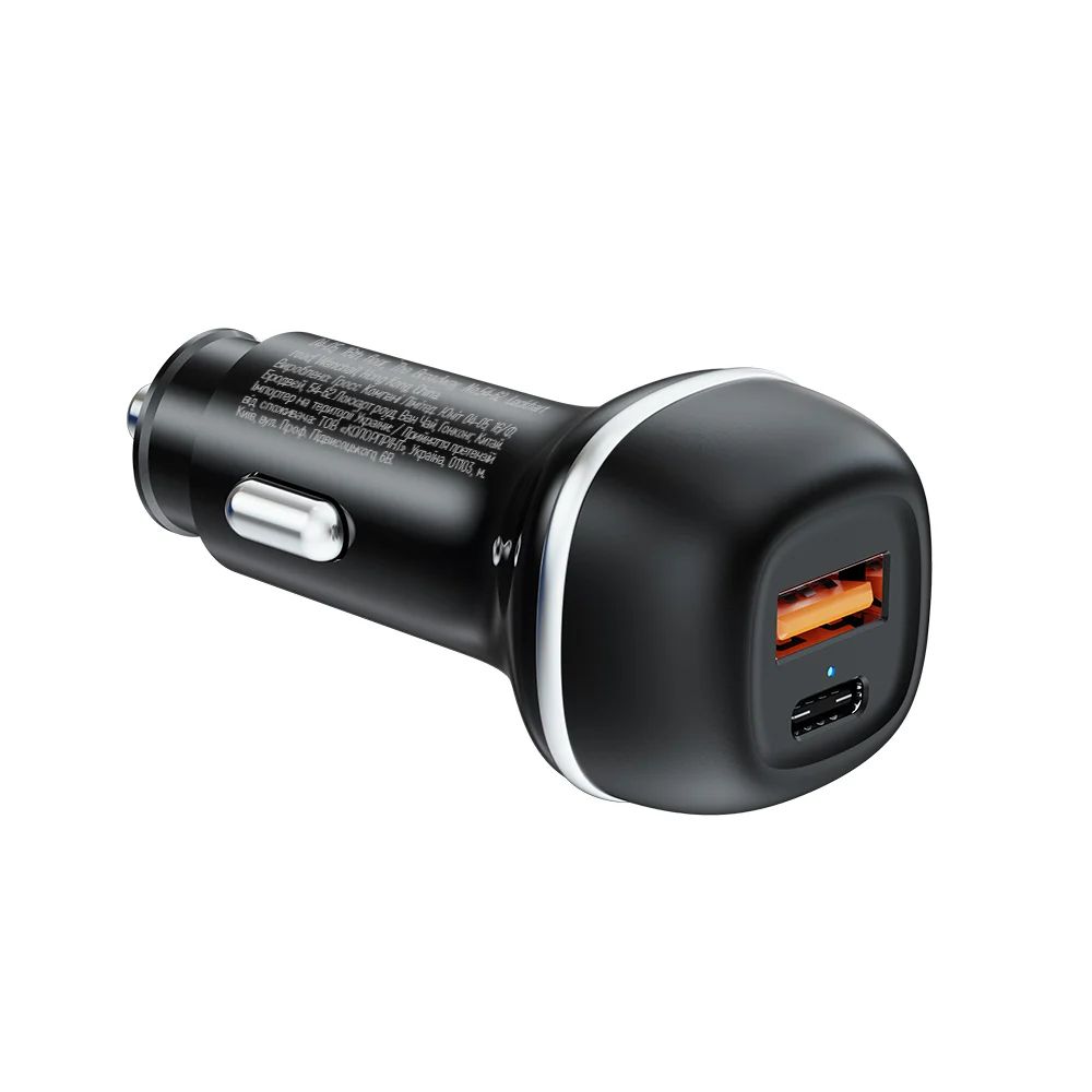 ColorWay Car Charger 2USB (Type-C PD45W + USB QC3.0 18W) 63W Black
