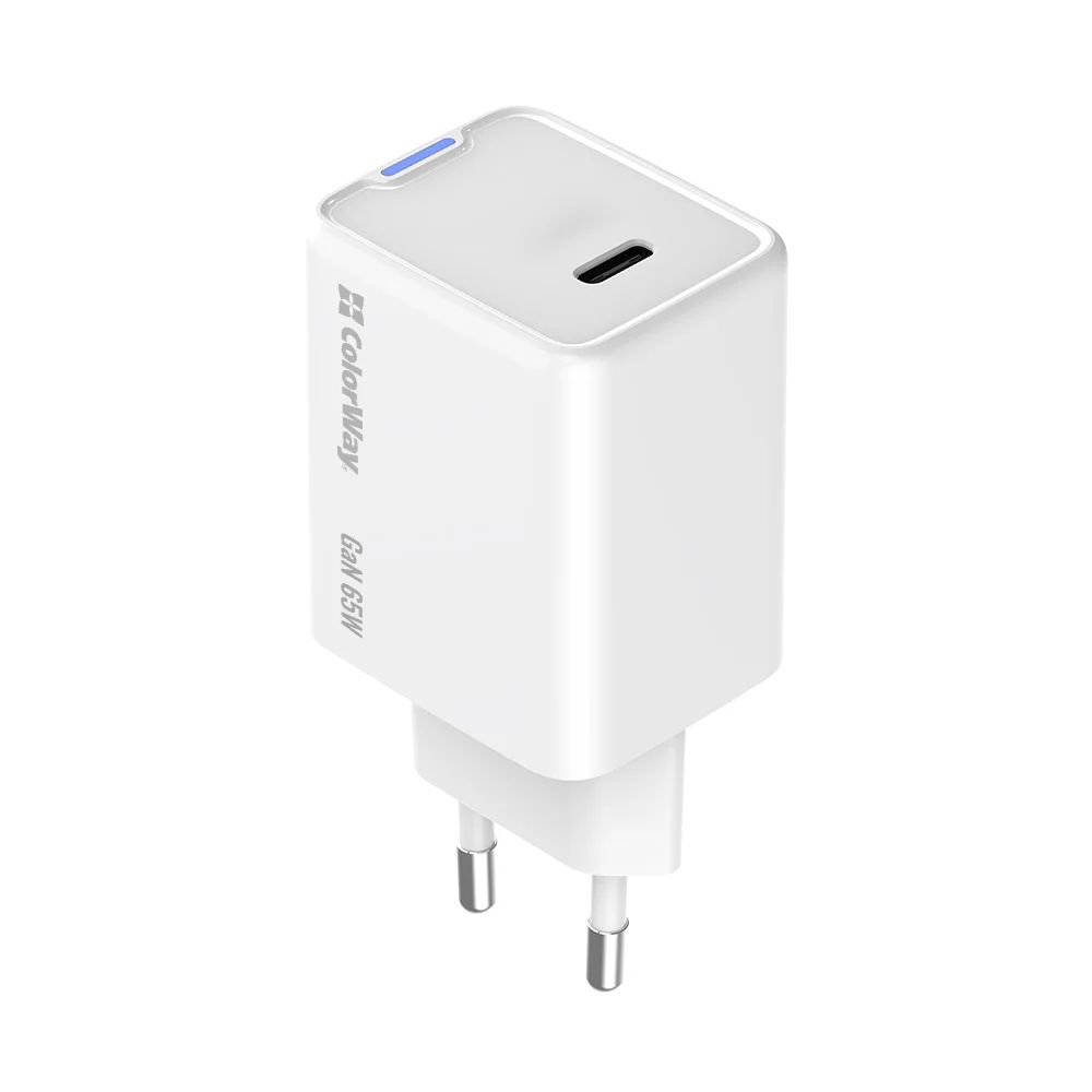 ColorWay AC Charger ColorWay GaN Mini 65W PD Port PPS USB-C White