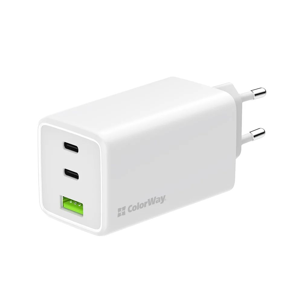 ColorWay AC Charger ColorWay GaN Mini 100W PD Port PPS USB (USB-2C1A) White