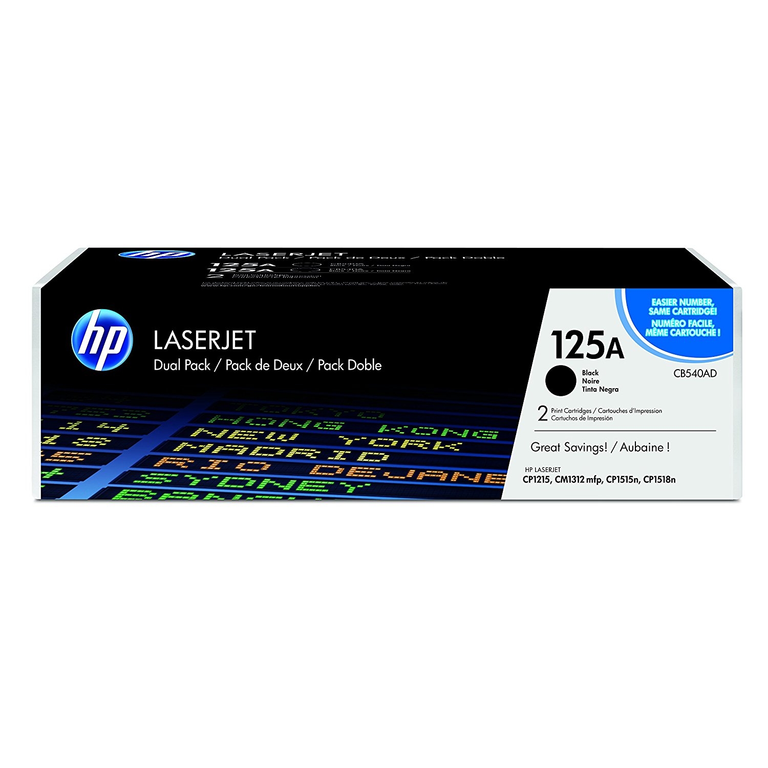 HP CB540AD (125A) 2-pack Black toner