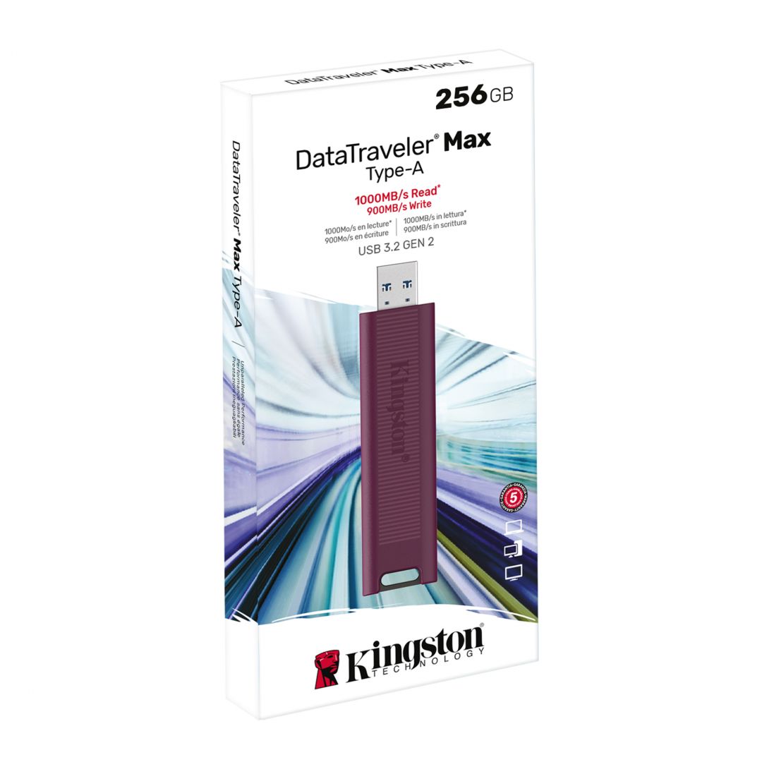 Kingston 256GB Datatraveler Max Type-A USB3.2 Burgundy