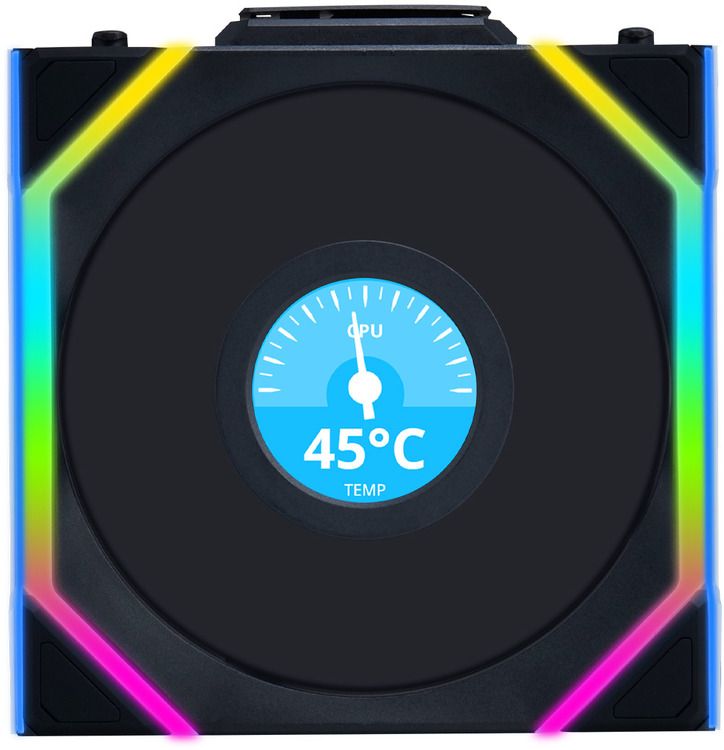 Lian Li UNI FAN SL Wireless LCD 120 Reverse Blade Black