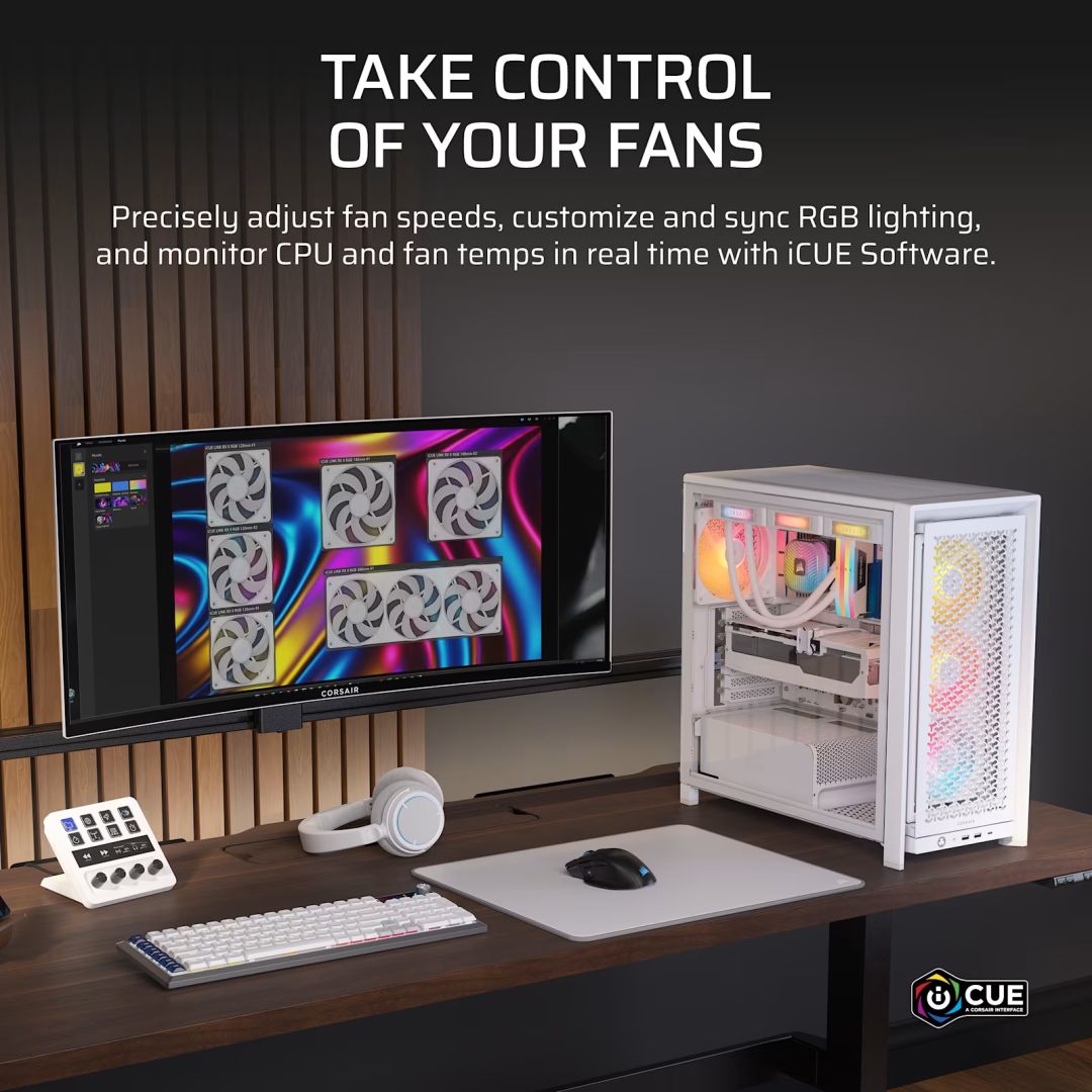 Corsair iCUE LINK RX120 II RGB PWM PC Fan Expansion White