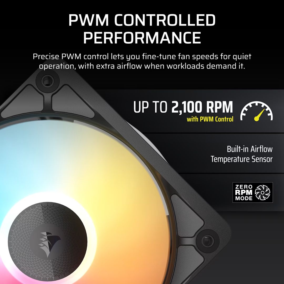 Corsair iCUE LINK RX120 II RGB PWM PC Fan Expansion Black