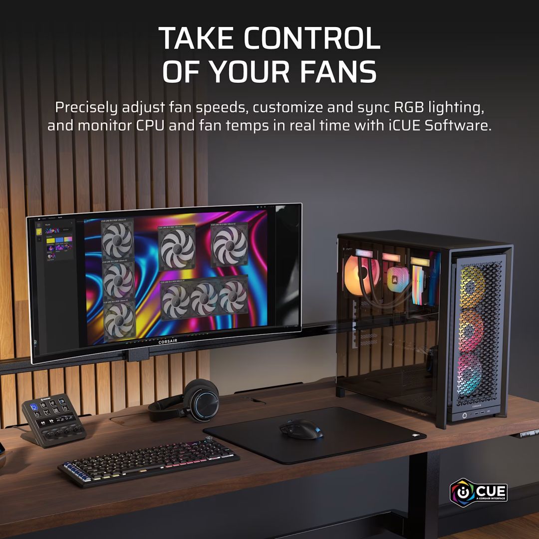 Corsair iCUE LINK RX120 II RGB PWM PC Fan Expansion Black