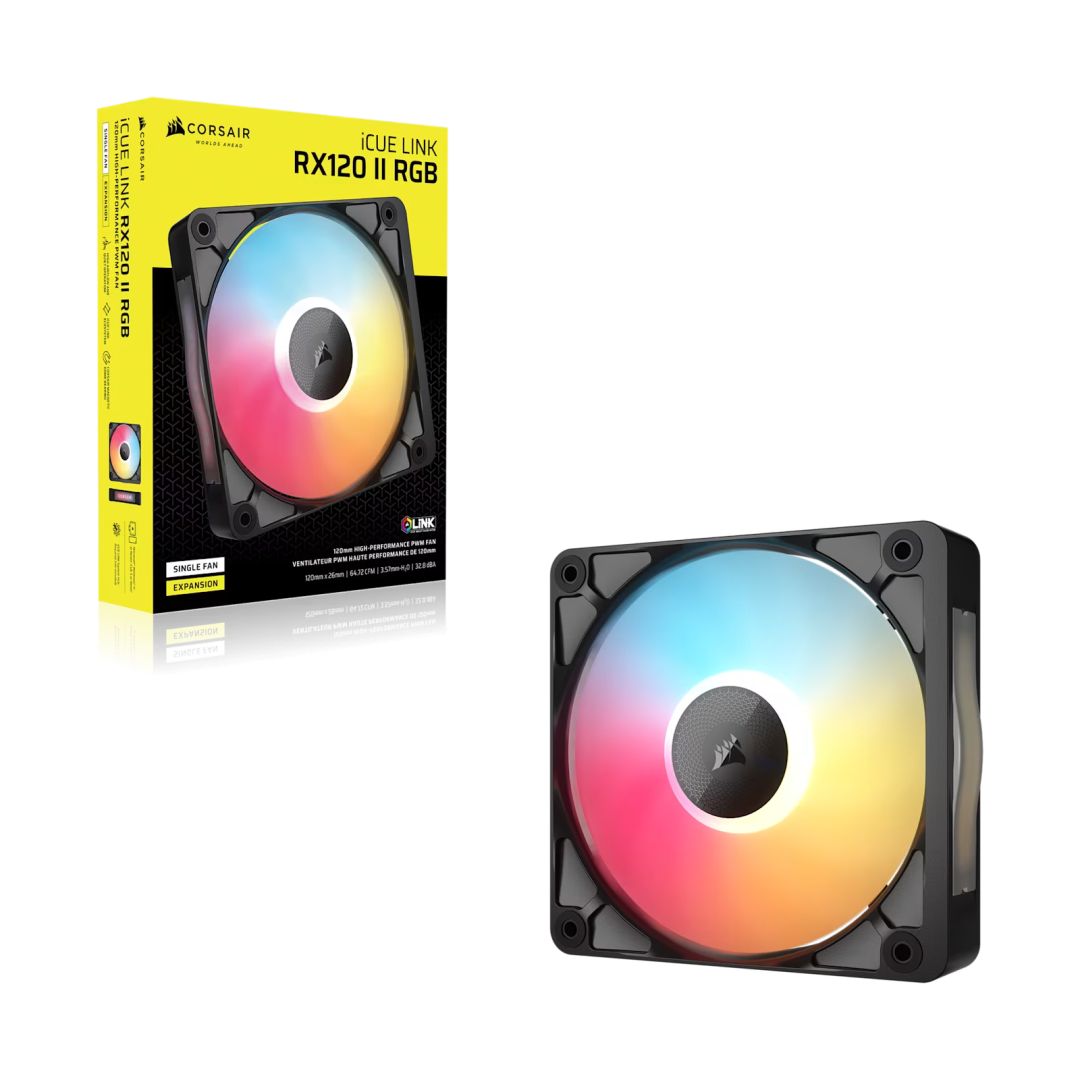 Corsair iCUE LINK RX120 II RGB PWM PC Fan Expansion Black