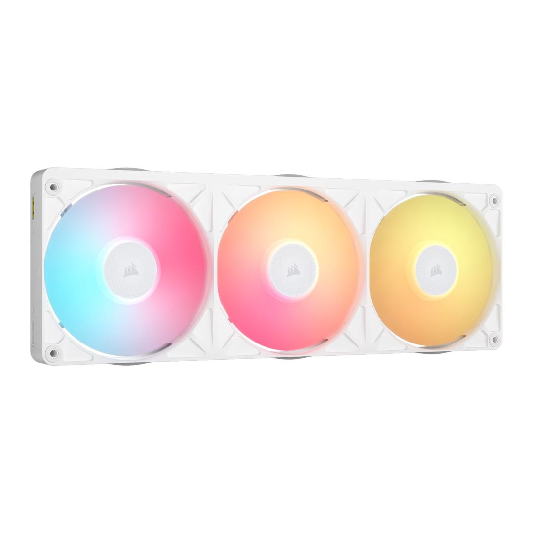 Corsair iCUE LINK RX360 II Unified Frame RGB PWM PC Fans Starter Kit with iCUE LINK System Hub White