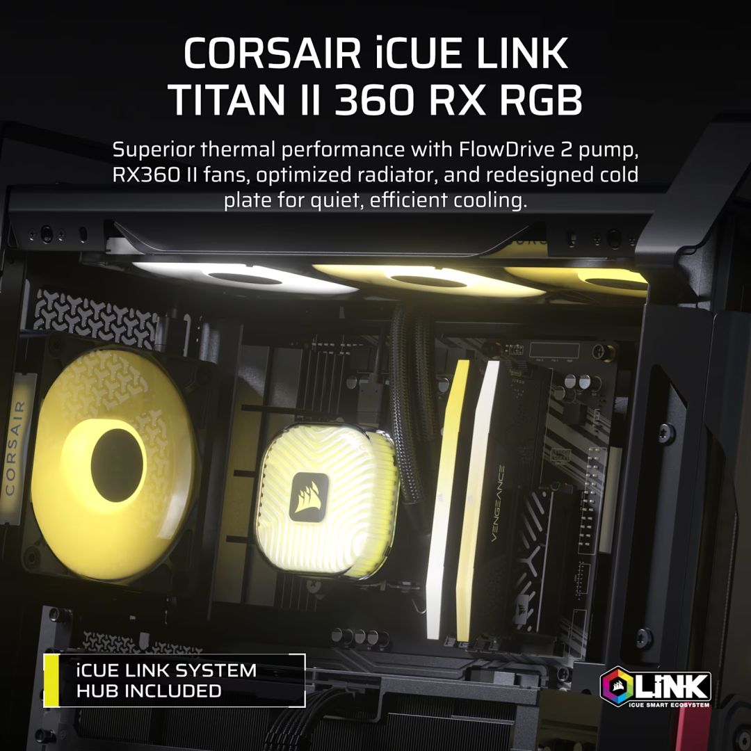 Corsair iCUE LINK TITAN II 360 RX RGB AIO Liquid CPU Cooler Black
