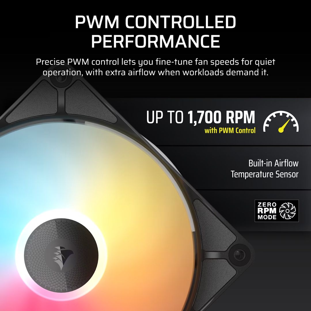 Corsair iCUE LINK RX140 II RGB PWM PC Fan Expansion Black