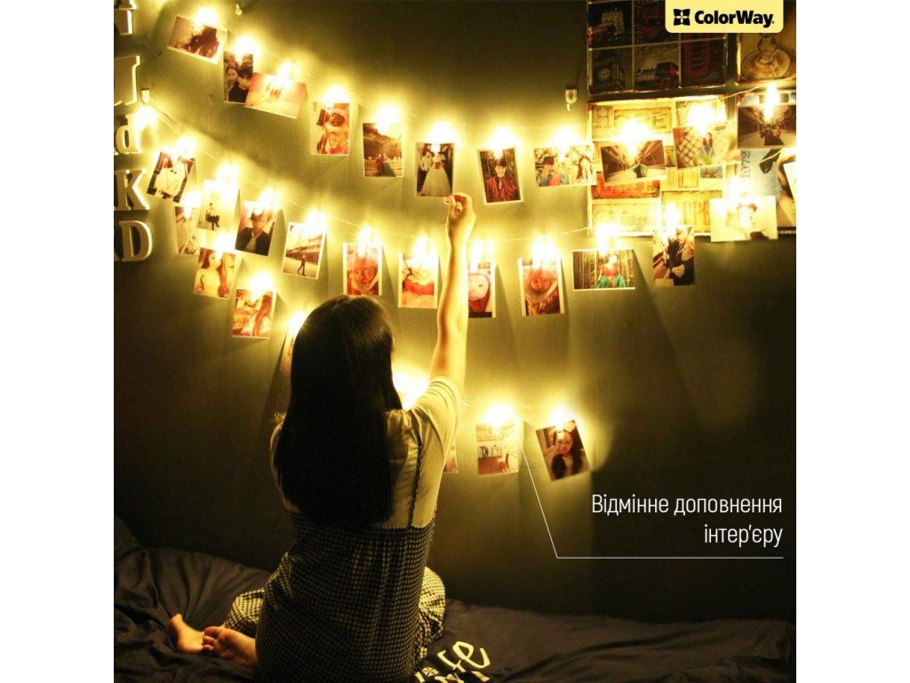 ColorWay LED garland photo clip string light 40 LED/4.2M USB